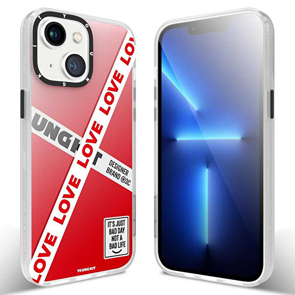 Youngkit Cl005 iPhone 13 Sert Silikon Kırmızı Kılıf 
