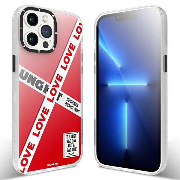 Youngkit Cl005 iPhone 13 Pro Sert Silikon Kırmızı Kılıf