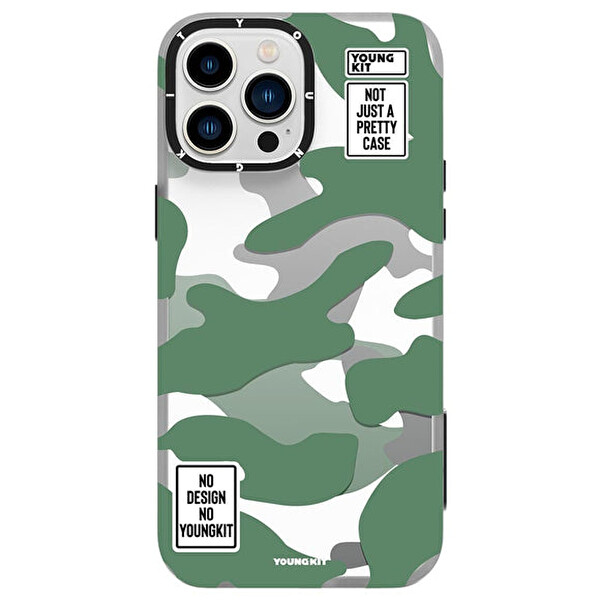 Youngkit Cl017 iPhone 13 Pro Max Yeşil Sert Silikon Kılıf 