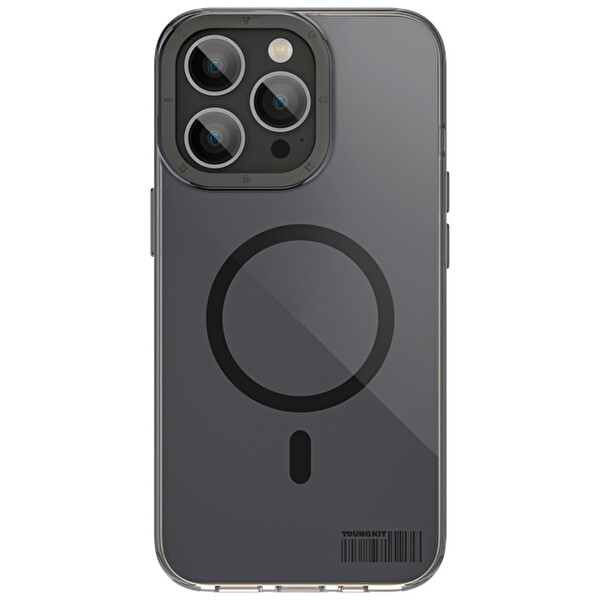 Youngkit Ll007 Coloured Glaze iPhone 14 Pro Siyah Sert Silikon Kılıf 