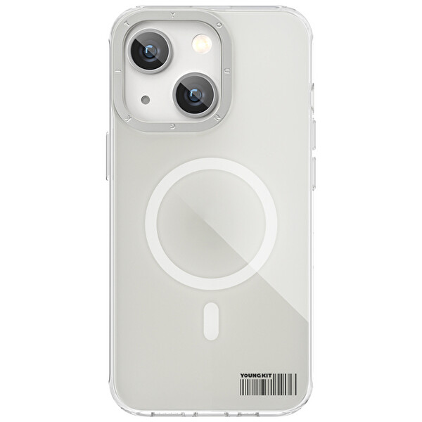 Youngkit Ll008 Coloured Glaze iPhone 14 Beyaz Sert Silikon Kılıf 