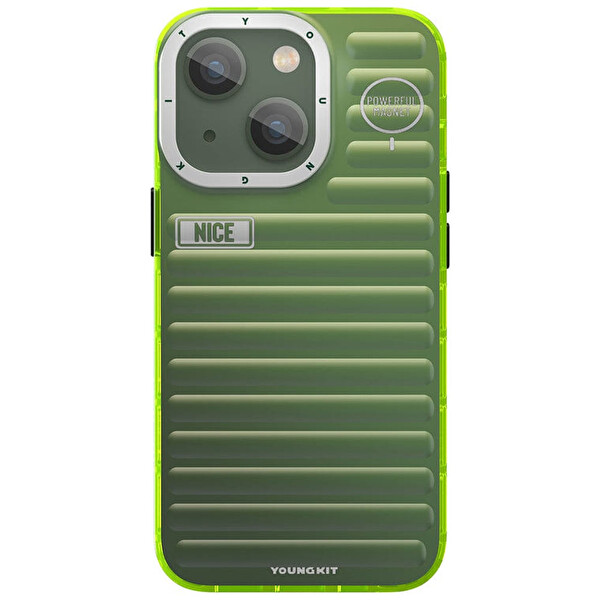 Youngkit Ss002 iPhone 13 Yeşil Sert Silikon Kılıf 