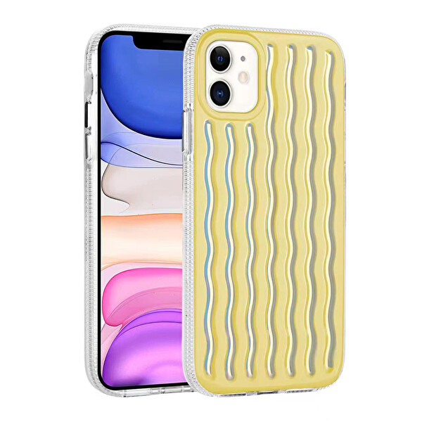 Zore İsmira iPhone 11 Sert Silikon Kılıf   Sari