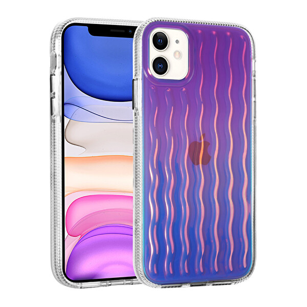 Zore İsmira iPhone 11 Sert Silikon Kılıf   Koyu Mor