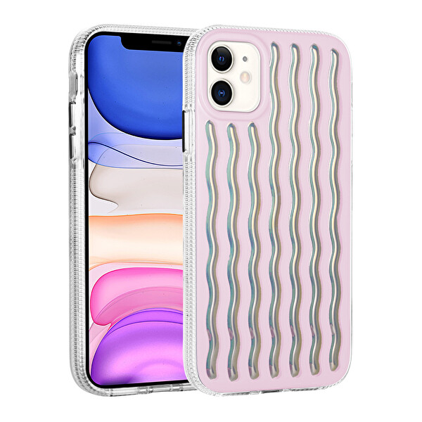 Zore İsmira iPhone 11 Sert Silikon Kılıf   Pembe