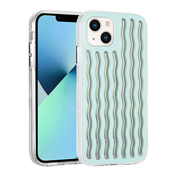 Zore İsmira iPhone 13 Sert Silikon Kılıf   Mavi
