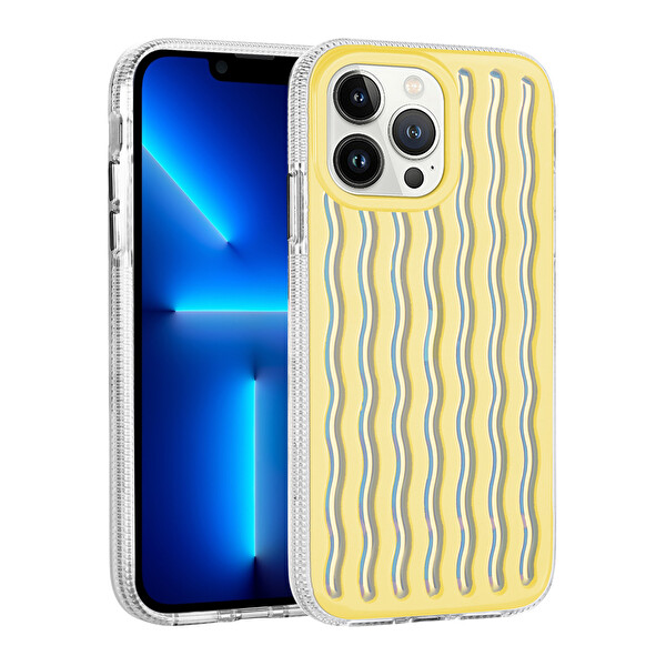 Zore İsmira iPhone 13 Pro Sert Silikon Kılıf   Sari