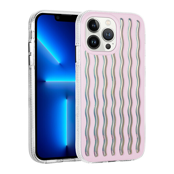 Zore İsmira iPhone 13 Pro Sert Silikon Kılıf   Pembe