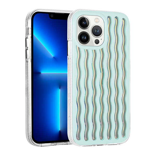 Zore İsmira iPhone 13 Pro Sert Silikon Kılıf   Mavi