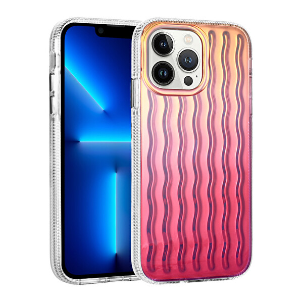 Zore İsmira iPhone 13 Pro Max Sert Silikon Kılıf   Koyu Pembe