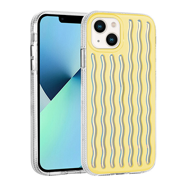 Zore İsmira iPhone 14 Sert Silikon Kılıf   Sari