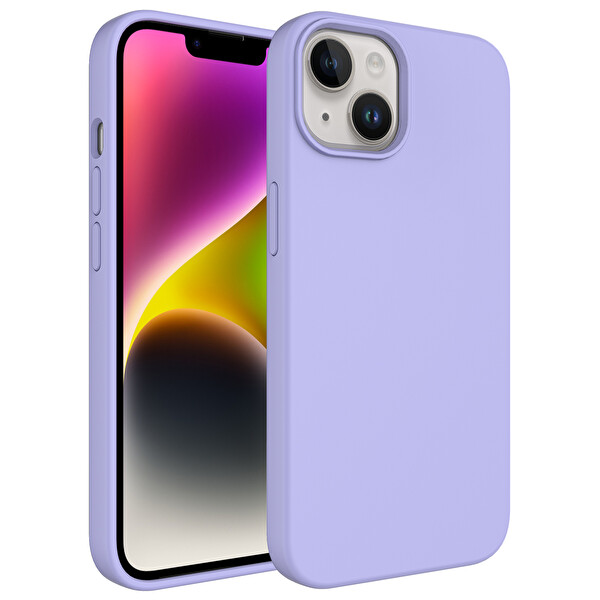Zore Kivi iPhone 14 Plus Sert Silikon Kılıf  Lila