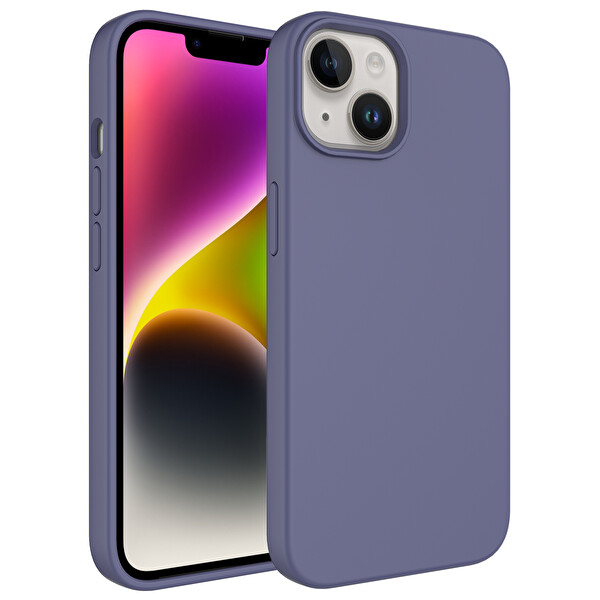 Zore Kivi iPhone 14 Plus Sert Silikon Kılıf  Mor