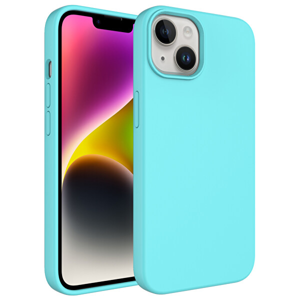Zore Kivi iPhone 14 Plussert Silikon Kılıf   Turkuaz