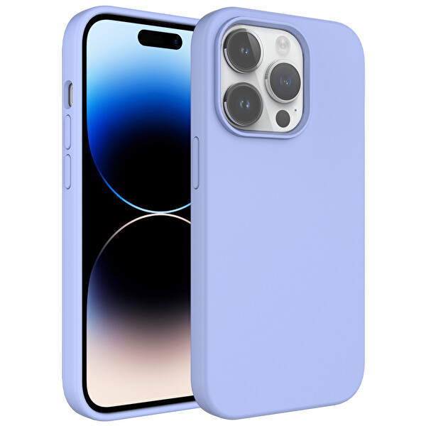Zore Kivi iPhone 14 Pro Max Sert Silikon Açık Mavi Kılıf 