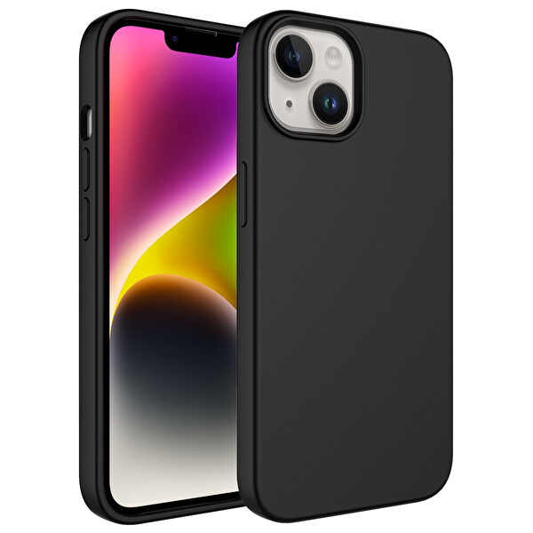Zore Kivi iPhone 14 Sert Silikon Kılıf   Siyah