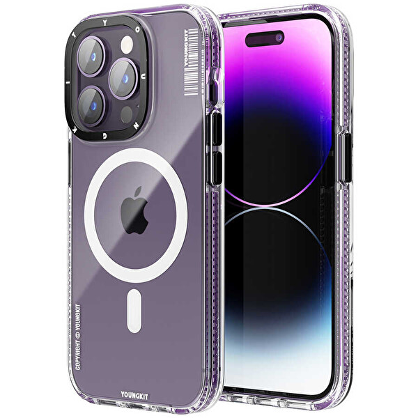 Youngkit Exquisite Tmcx002 iPhone 14 Pro Mor Sert Silikon Kılıf