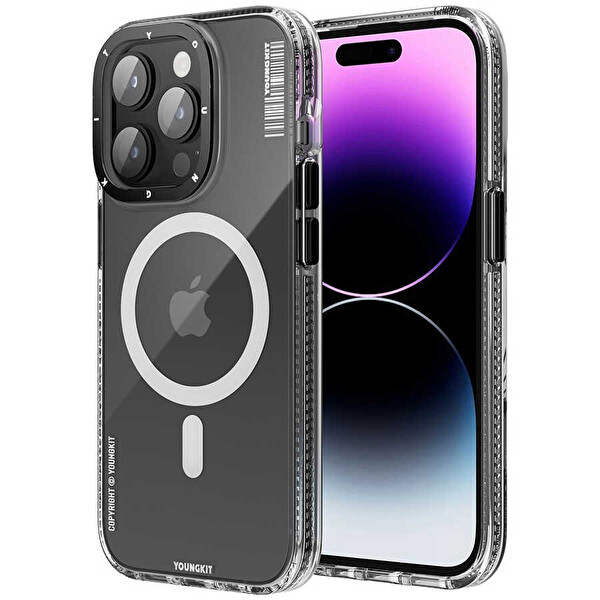 Youngkit Exquisite Tmcx004 iPhone 14 Pro Siyah Sert Silikon Kılıf