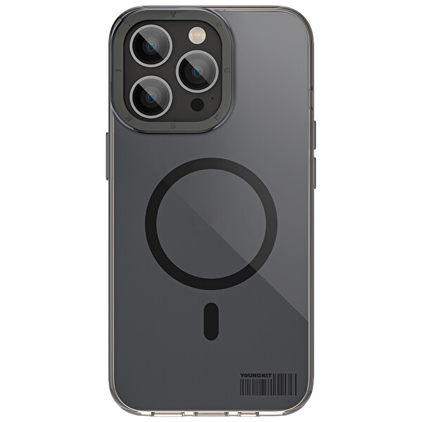 Youngkit Ll007 Coloured Glaze iPhone 14 Pro Max Siyah Sert Silikon Kılıf 