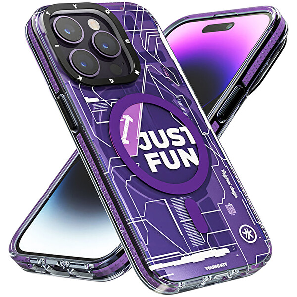 Youngkit Cx021 iPhone 14 Pro Mor Sert Silikon Kılıf  2