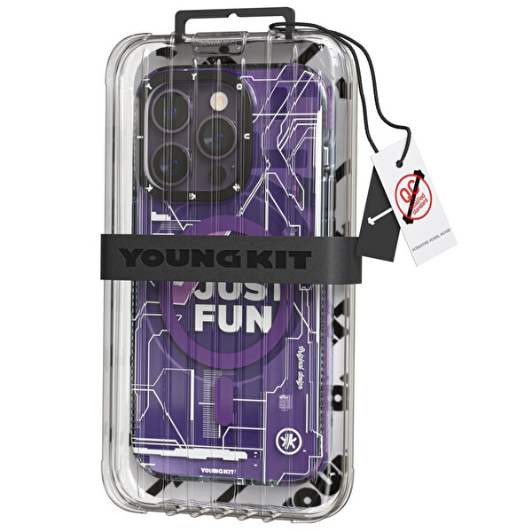 Youngkit Cx021 iPhone 14 Pro Mor Sert Silikon Kılıf  4