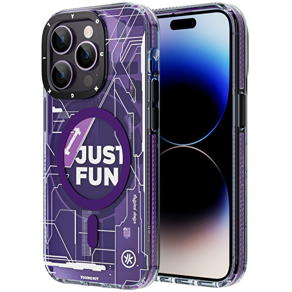 Youngkit Cx021 iPhone 14 Pro Max Sert Silikon Kılıf Mor 3