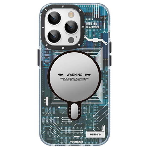 Youngkit Cx018 iPhone 14 Pro Sert Silikon Mavi Kılıf 