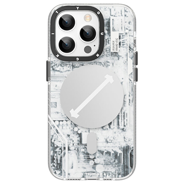 Youngkit Cx017 iPhone 14 Pro Sert Silikon Beyaz Kılıf 