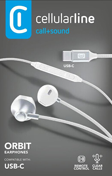Cellular Line Orbit Type C Capsule Beyaz Kulaklık 