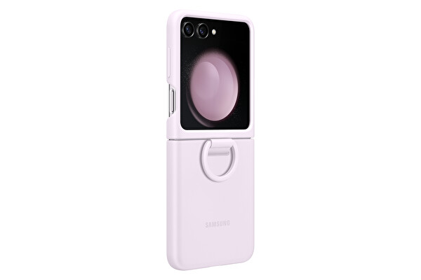 Samsung Galaxy Z Flip 5 Yüzüklü Silikon Lavanta Kılıf