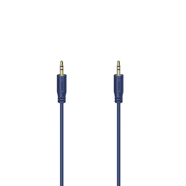 Hama 3.5MM   3.5MM Flexi Slim Altın Uç 0.75M Mavi Kablo