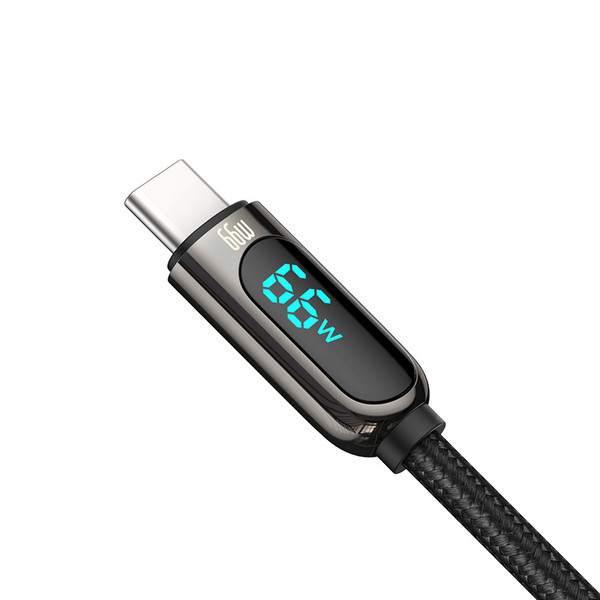 Baseus Display Fast Charging 66w 1m Siyah Type-C Kablo