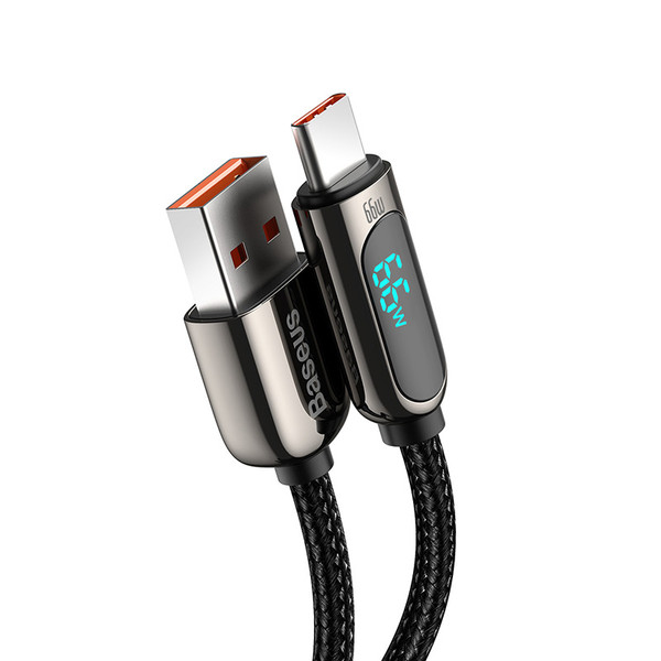 Baseus Display Fast Charging 66w 1m Siyah Type-C Kablo