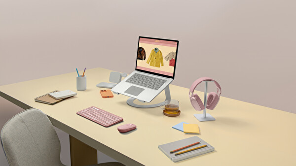 Logitech Pebble Mouse 2 M350s Bluetooth Pudra Pembe Mouse