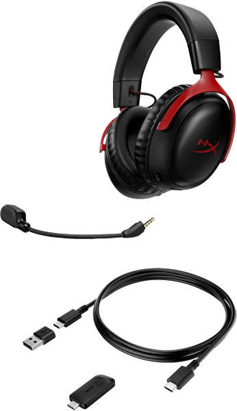 Hyperx 77z46aa Cloud III Kırmızı Mikrofonlu Kablosuz Oyuncu Kulaklığı