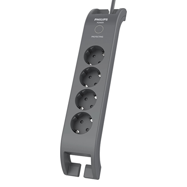 Philips Spn3140A/62 2 Metre 900J 4'lü Akım Korumalı Priz Siyah