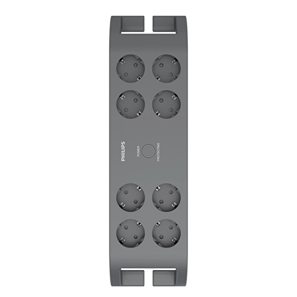 Philips Spn3180A/62 900J 2 Metre Siyah 8'li Akım Korumalı Priz