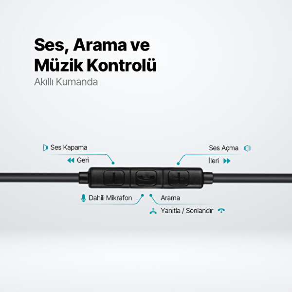 Ttec Rio 2 USB-C Stereo Mikrofonlu Beyaz Kulakiçi Kulaklık