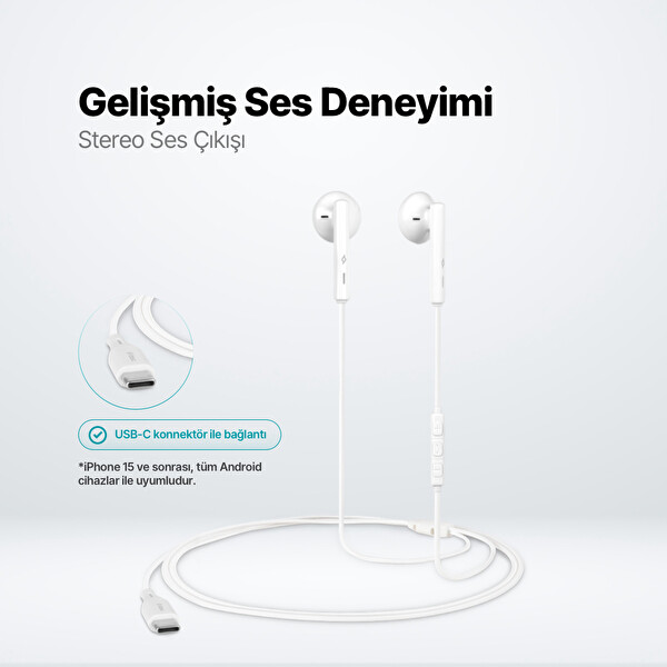 Ttec Rio 2 USB-C Stereo Mikrofonlu Kulakiçi Siyah Kulaklık