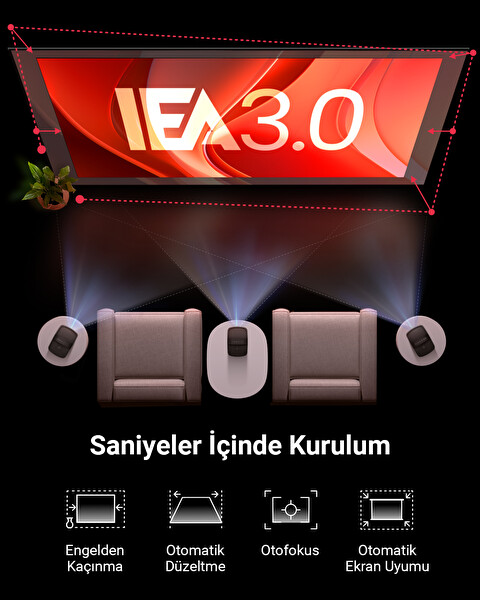 Anker Nebula Mars 3 Air Akıllı Taşınabilir Wifi Kablosuz Projeksiyon Cihazı ve Hoparlör