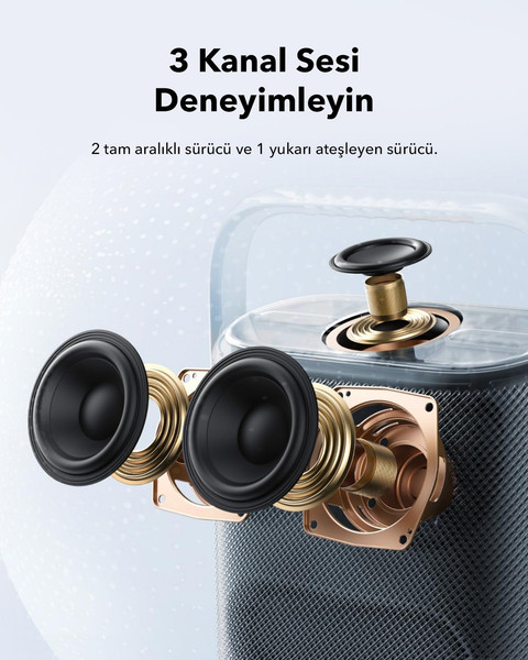 Anker Soundcore X500 40W Hİ-RES Audio Ambient Light Siyah Bluetooth Hoparlör