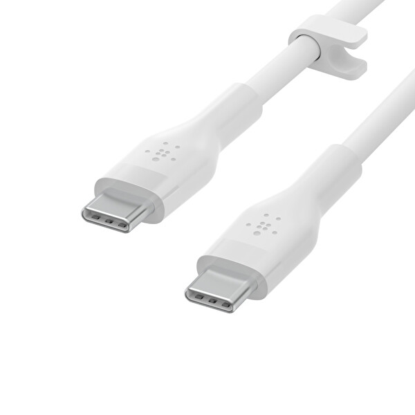 Belkin USB-C TO USB-C 1M Beyaz Silikon Kablo
