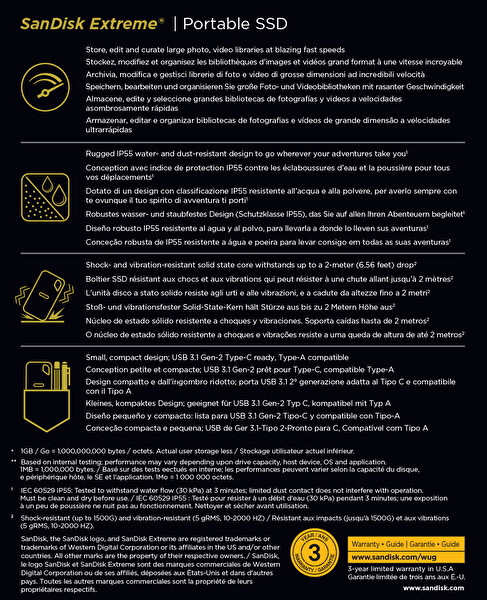 Sandisk Extreme® Portable SSD 250GB