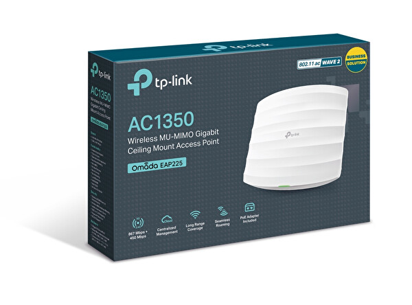 Tp-Link Eap225 Ac1350 Kablosuz Mu-Mımo Gigabit Tavana Monte Edilen Erişim Noktası