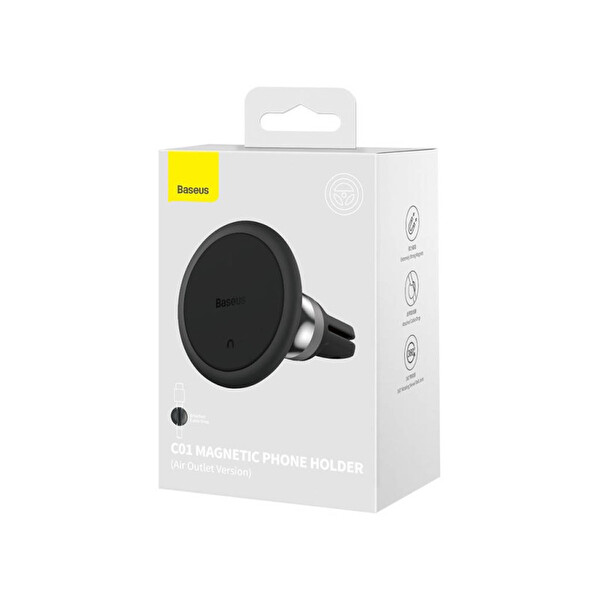 Baseus C01 Magnetic Air Vent Mıknatıslı Araç İçi Siyah Telefon Tutucu