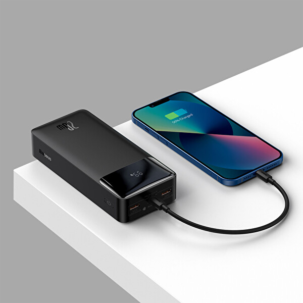 Baseus Bipow Overseas Edition 30.000 Mah Digital Display Siyah Powerbank 20w