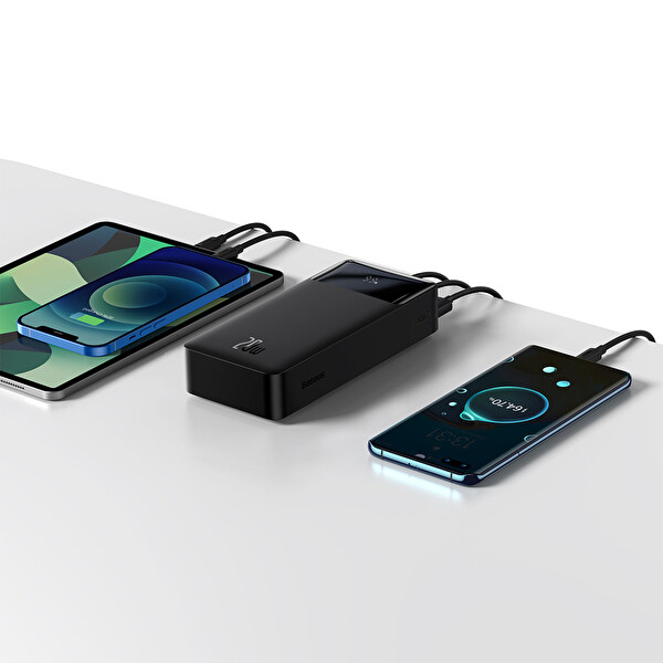 Baseus Bipow Overseas Edition 30.000 Mah Digital Display Siyah Powerbank 20w