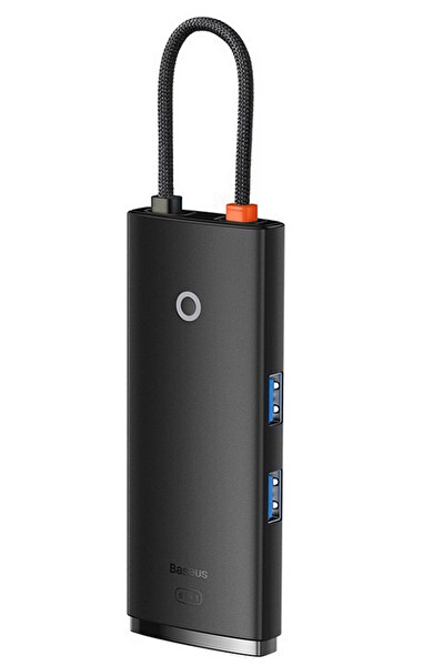 Baseus Lite 6 in 1 Multifonksiyonal Type-C Hub Dock Station Siyah