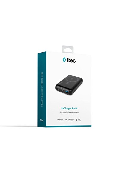 TTEC RECHARGER PRO M 10.000 MAH MAGSAFE UYUMLU KABLOSUZ TAŞINABILIR POWERBANK SIYAH