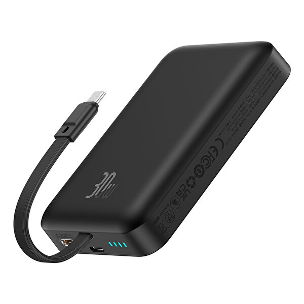 Baseus Magsafe Mini Type-C Kablolu Wireless 10.000 Mah 30W Siyah Powerbank